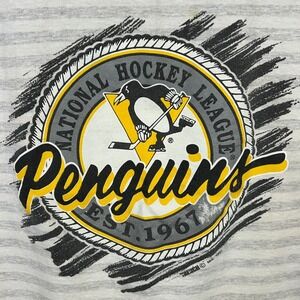 Vintage Pittsburgh Penguins NHL Hockey T-Shirt 1991 Men's Large Single Stitch‎